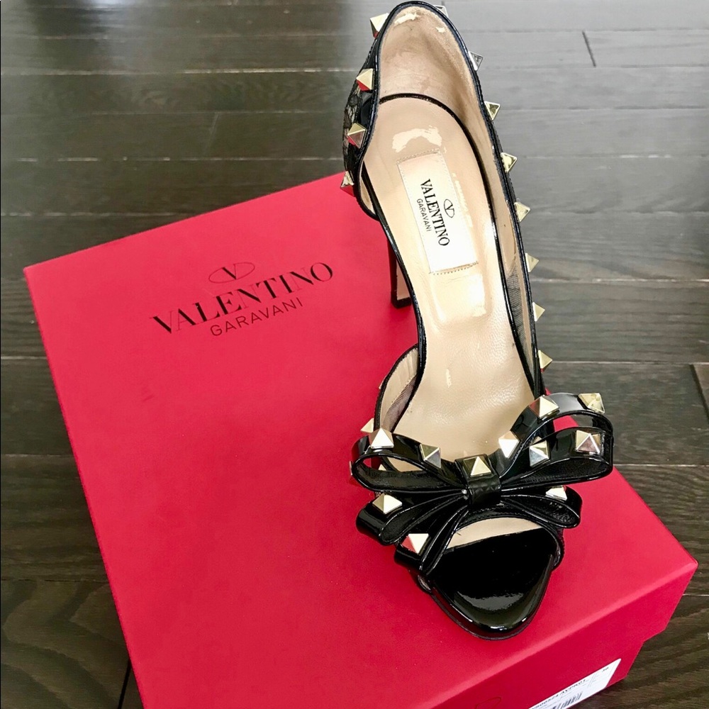 Valentino open toe studded heel